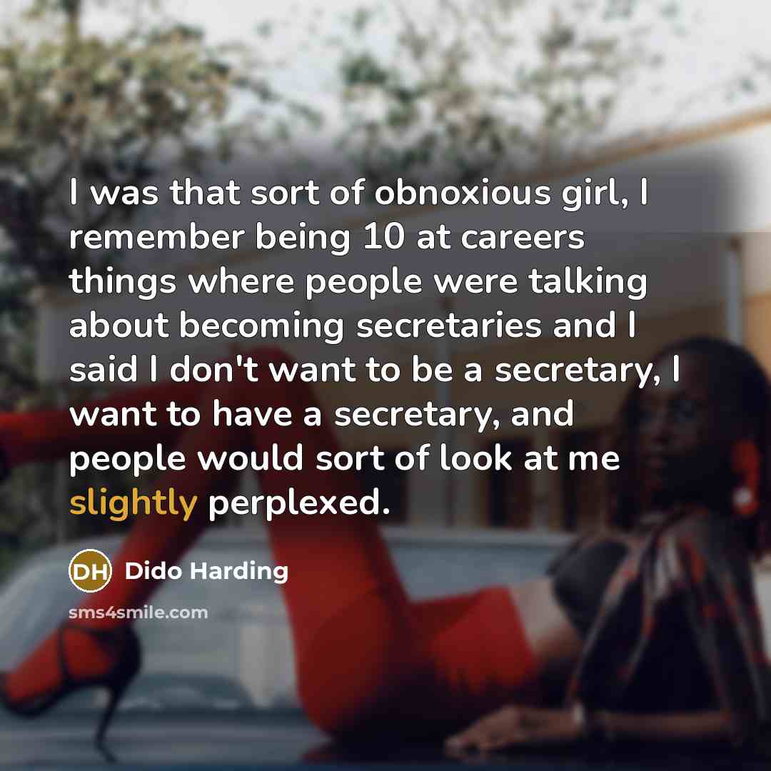 “I was that sort of obnoxious girl, I remember being…” quote by Dido Harding