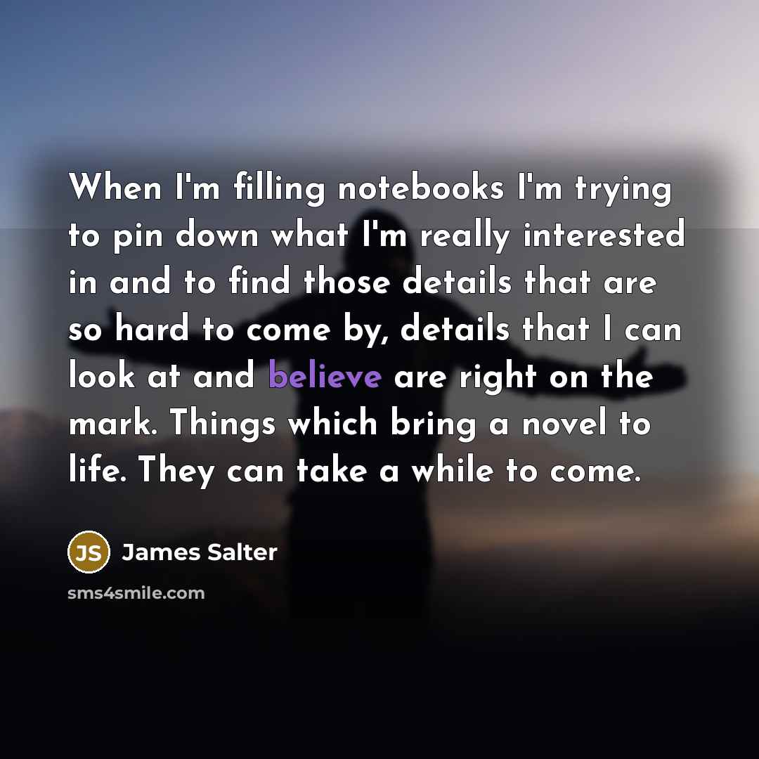 “When I'm filling notebooks I'm trying to pin down what…” quote by James Salter