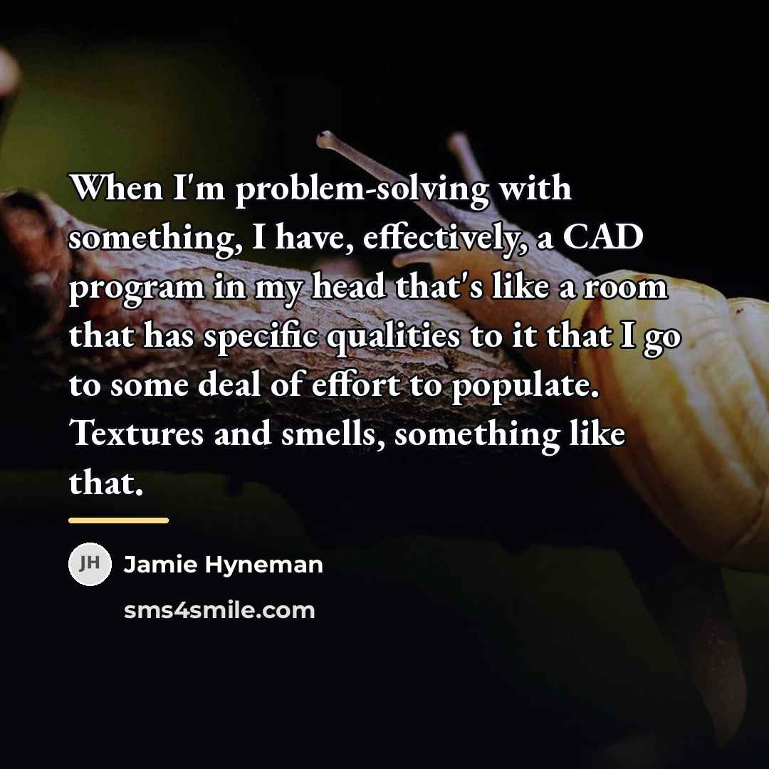 “When I'm problem-solving with something, I have, effectively, a CAD…” quote by Jamie Hyneman
