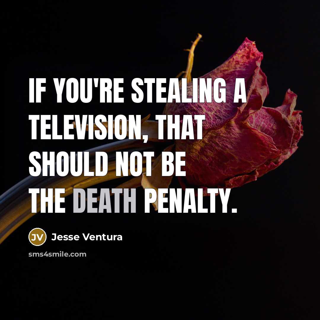 “If you're stealing a television, that should not be the…” quote by Jesse Ventura