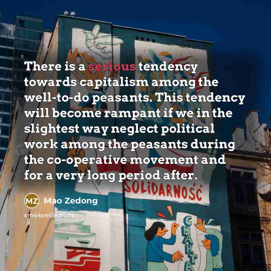 “There is a serious tendency towards capitalism among the well-to-do…” quote by Mao Zedong