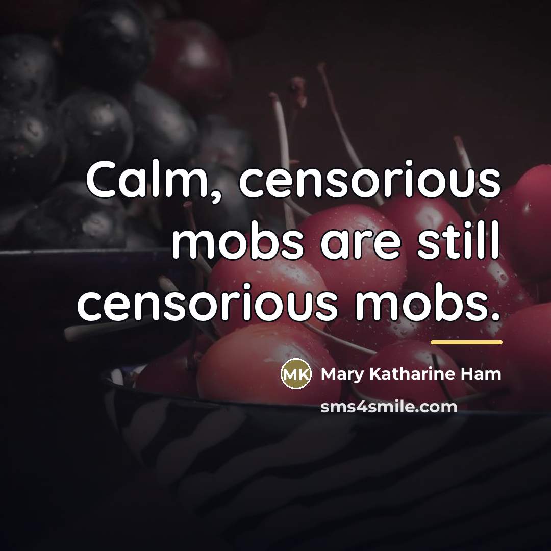 “Calm, censorious mobs are still censorious mobs.…” quote by Mary Katharine Ham