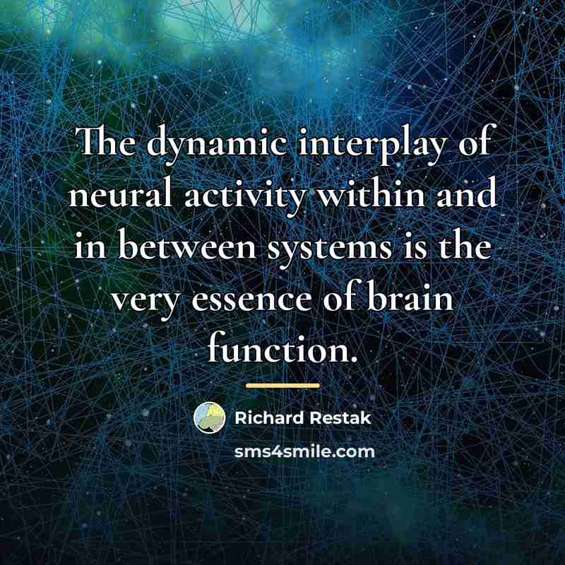 “The dynamic interplay of neural activity within and in between…” quote by Richard Restak