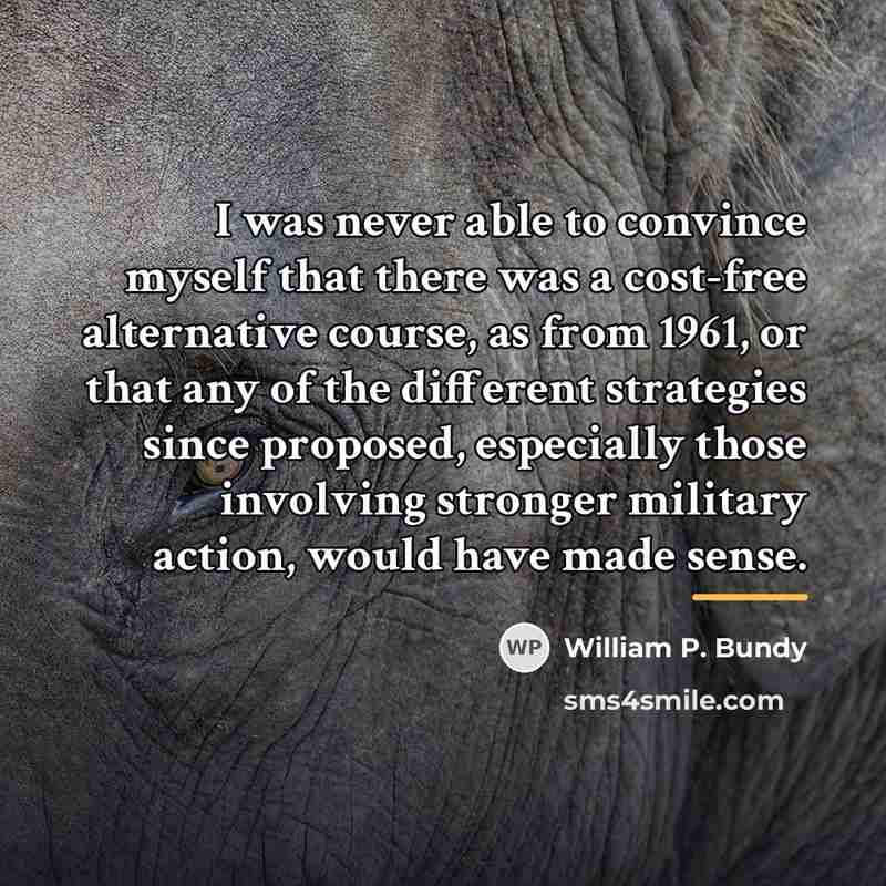 “I was never able to convince myself that there was…” quote by William P. Bundy