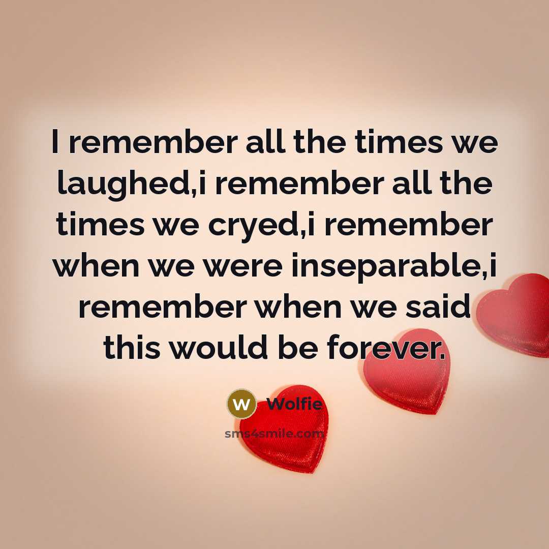 “I remember all the times we laughed,i remember all the…” quote by Wolfie