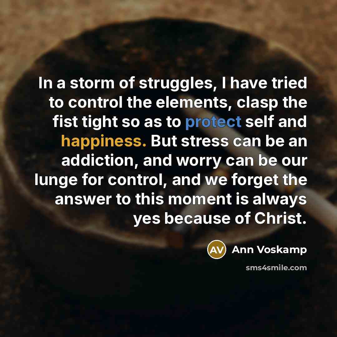 “In a storm of struggles, I have tried to control…” quote by Ann Voskamp