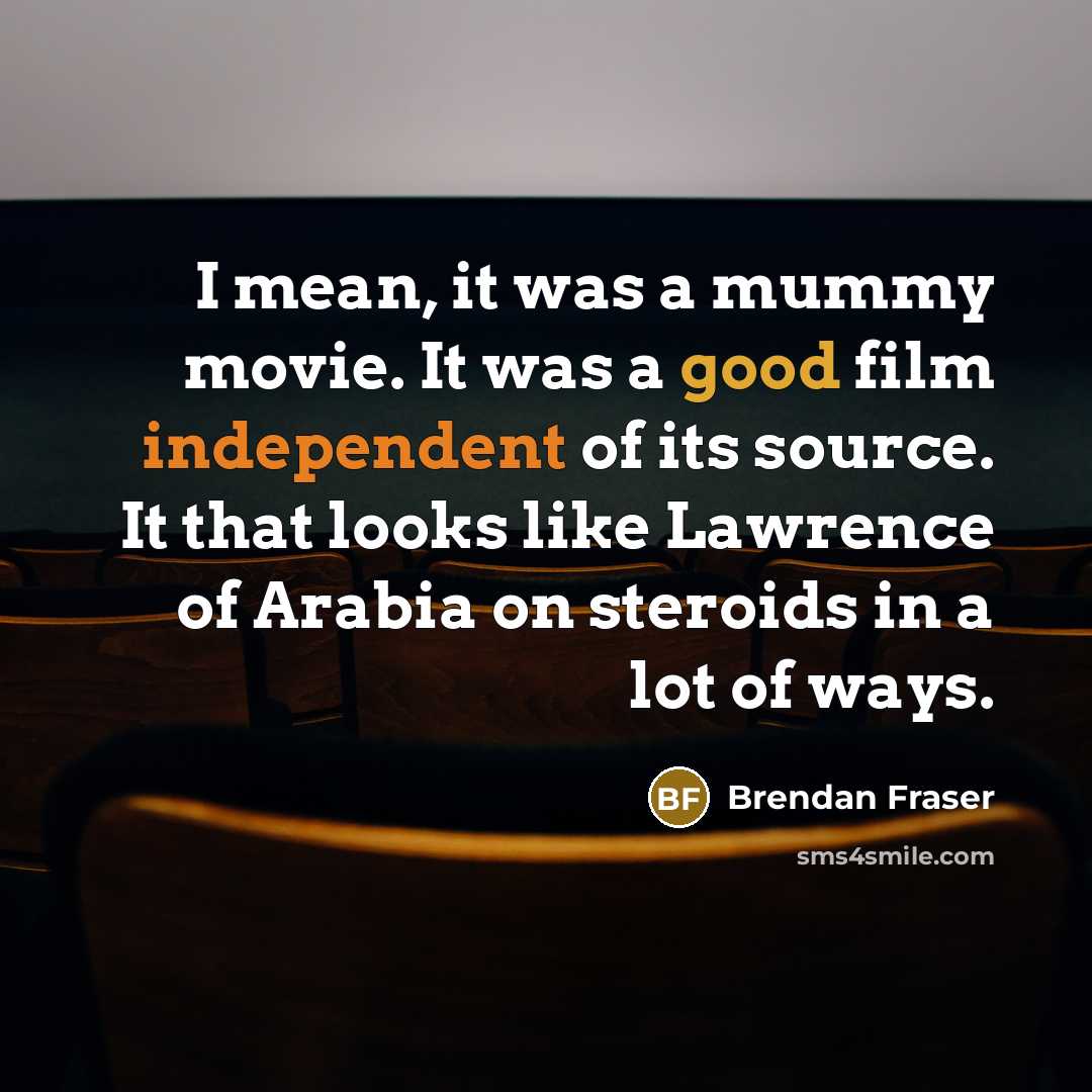 “I mean, it was a mummy movie. It was a…” quote by Brendan Fraser