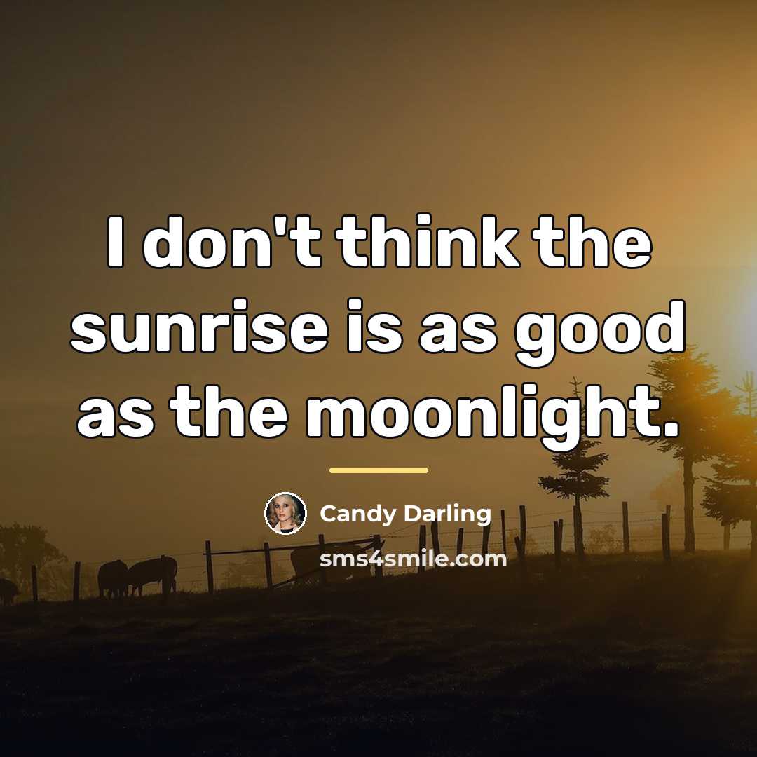 “I don't think the sunrise is as good as the…” quote by Candy Darling