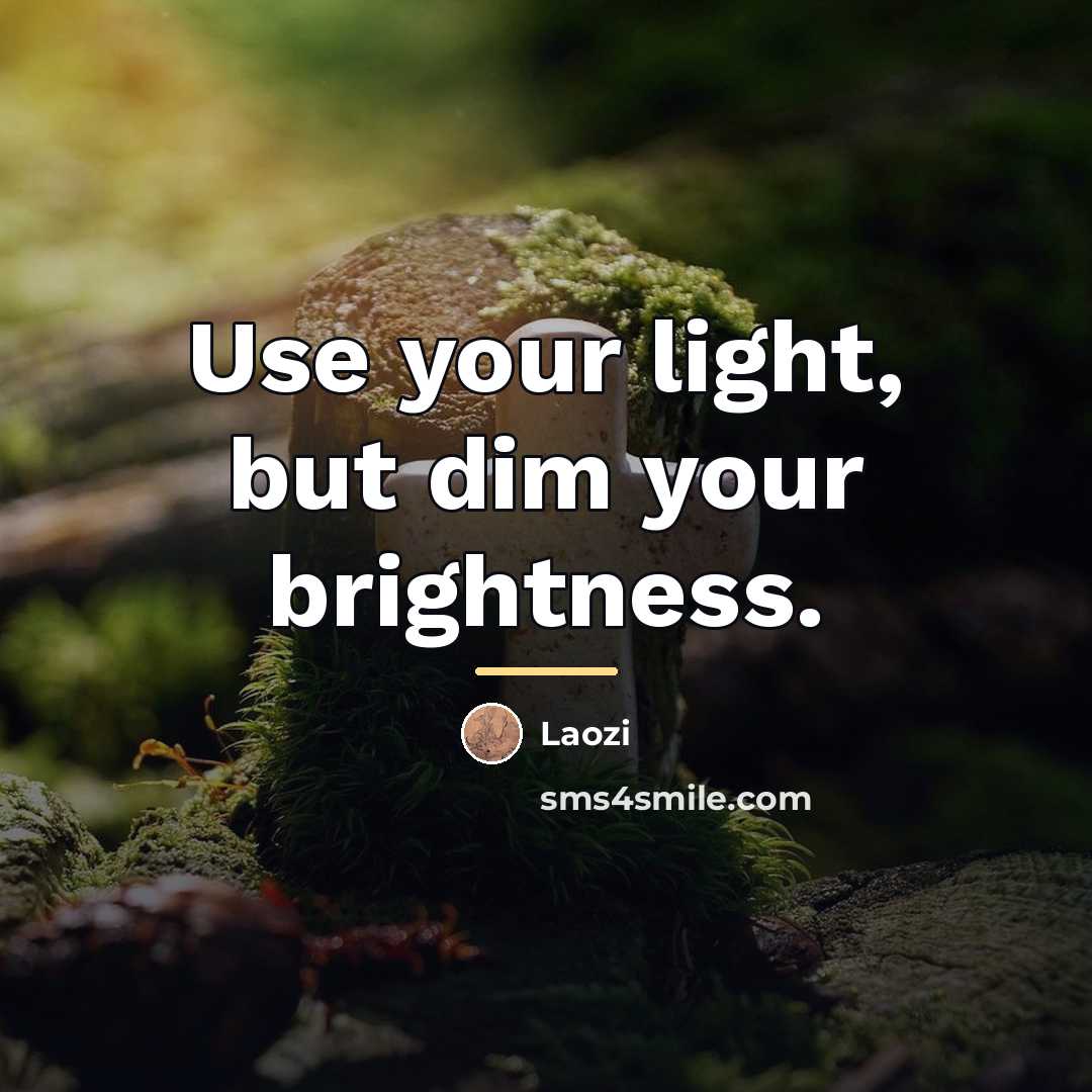 “Use your light, but dim your brightness.…” quote by Laozi