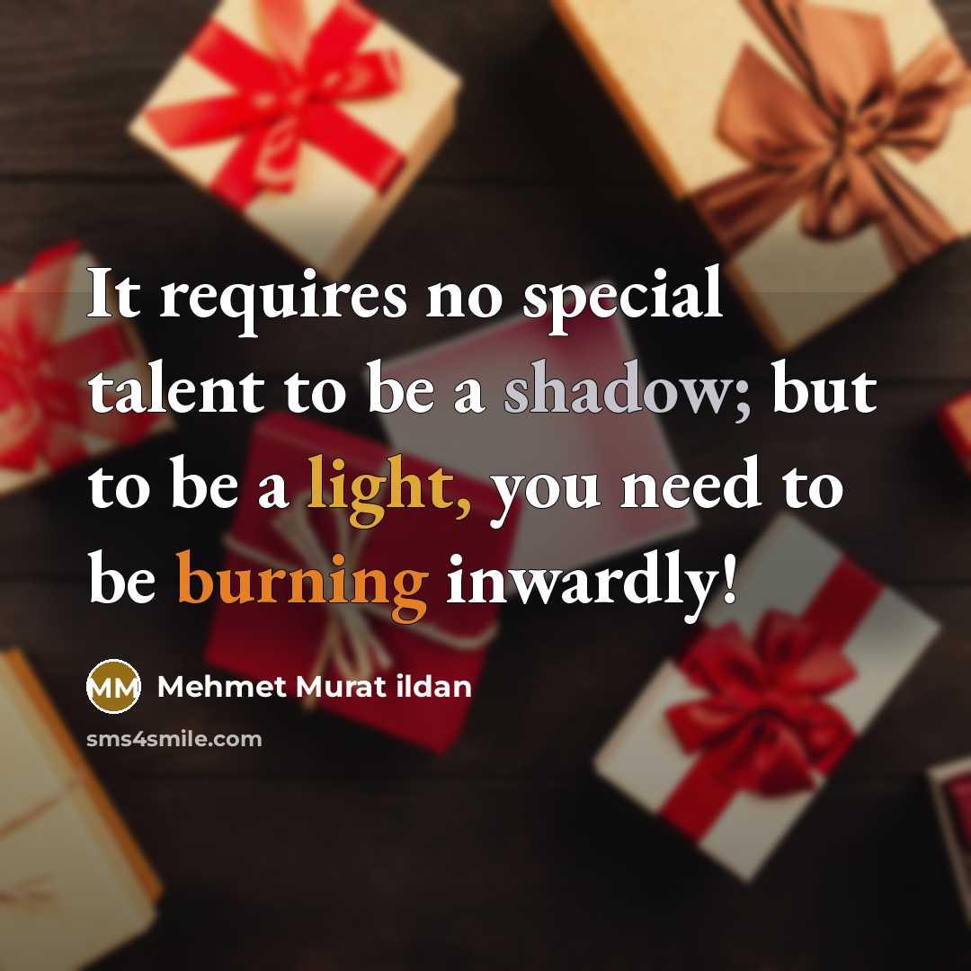 “It requires no special talent to be a shadow; but…” quote by Mehmet Murat Ildan