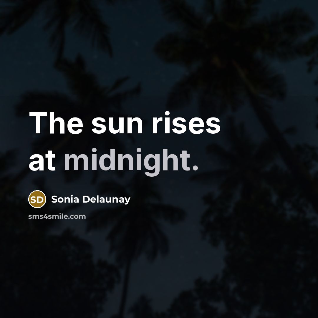 “The sun rises at midnight.…” quote by Sonia Delaunay