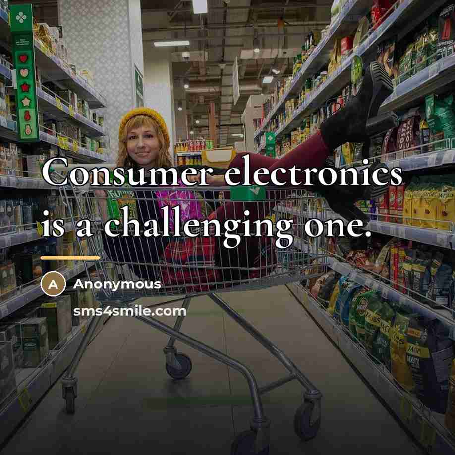 “Consumer electronics is a challenging one.…” quote by Anonymous