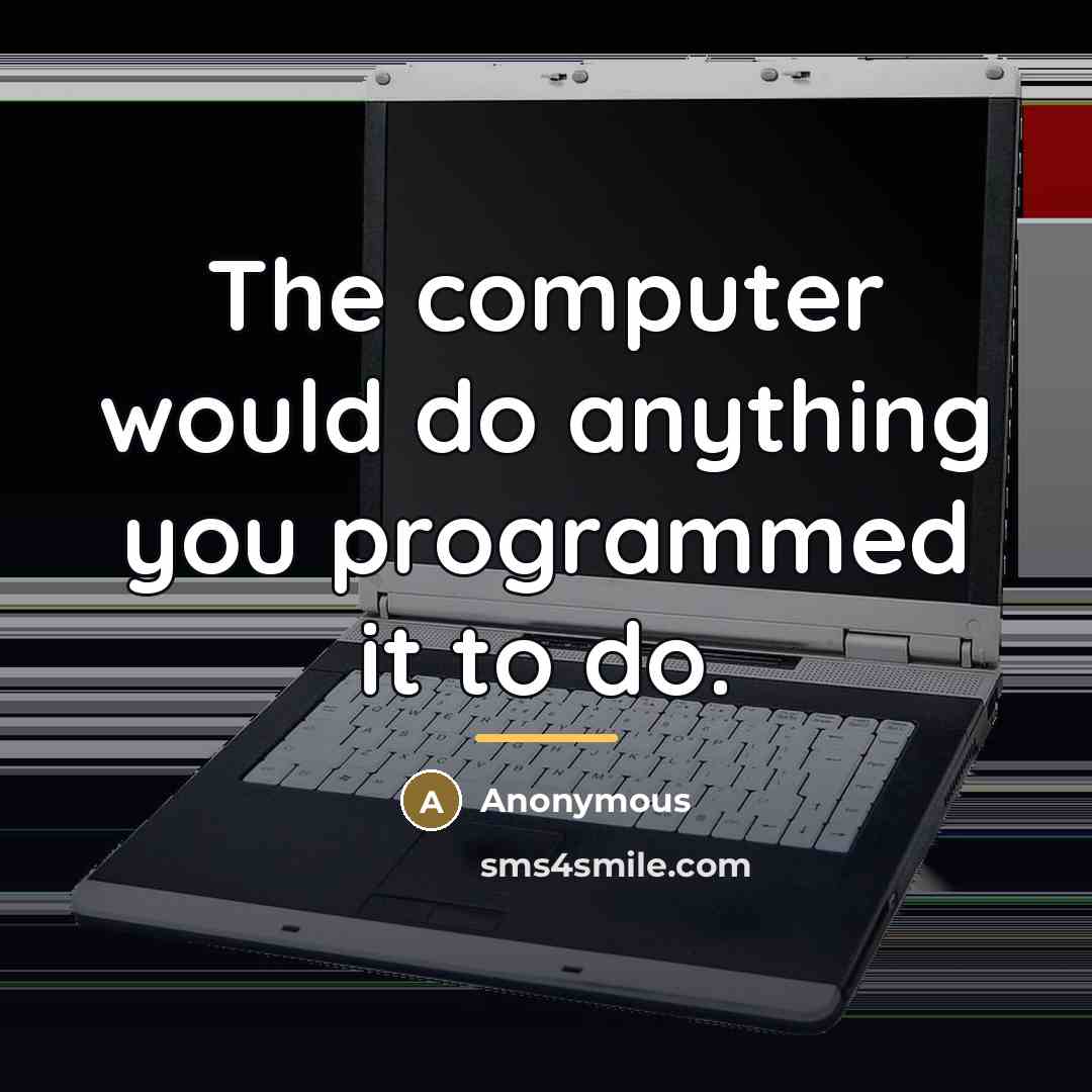 “The computer would do anything you programmed it to do.…” quote by Anonymous
