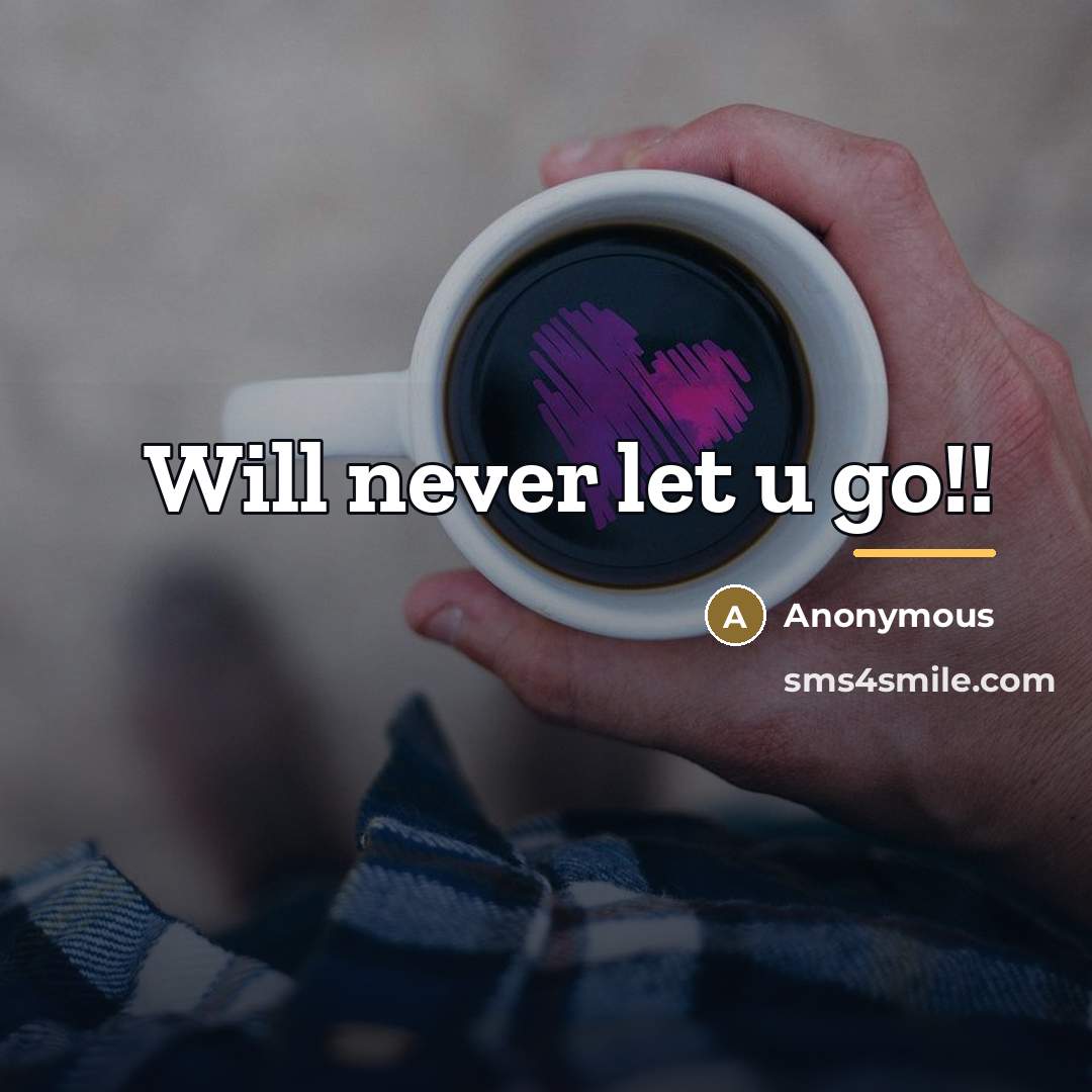 “Will never let u go!!…” quote by Anonymous