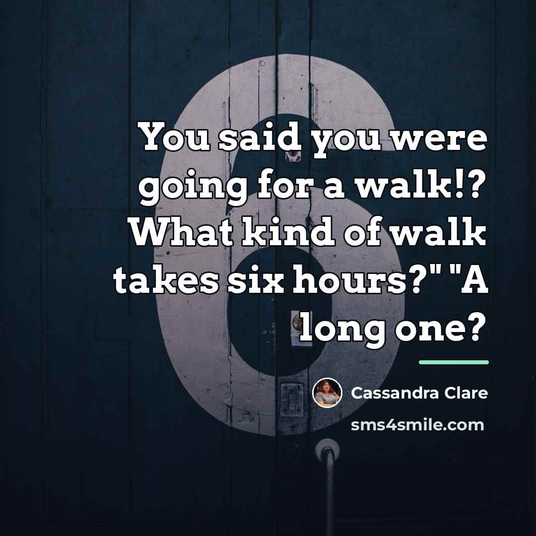 “You said you were going for a walk!? What kind…” quote by Cassandra Clare
