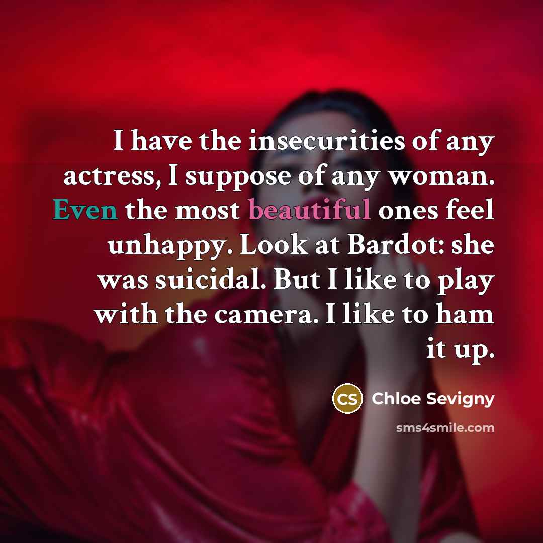 “I have the insecurities of any actress, I suppose of…” quote by Chloe Sevigny