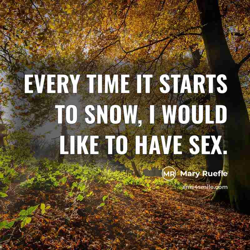 “Every time it starts to snow, I would like to…” quote by Mary Ruefle