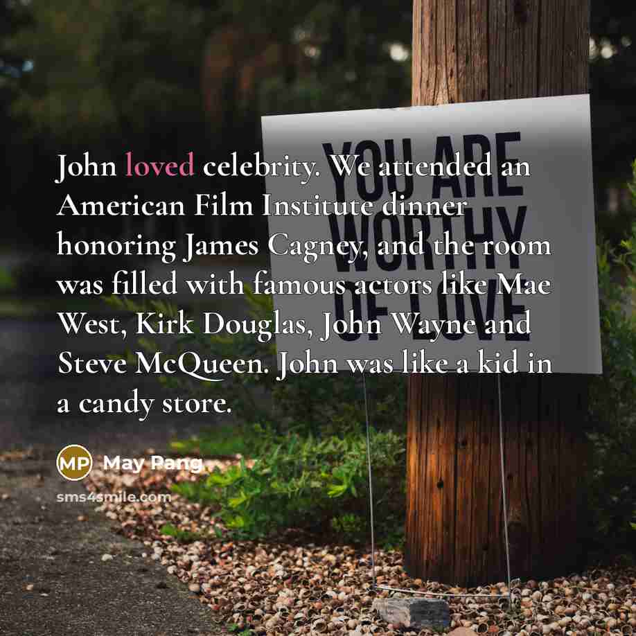 “John loved celebrity. We attended an American Film Institute dinner…” quote by May Pang