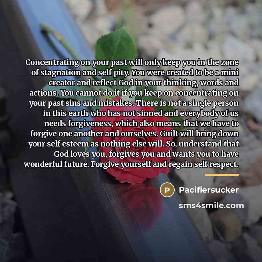 “Concentrating on your past will only keep you in the…” quote by Pacifiersucker