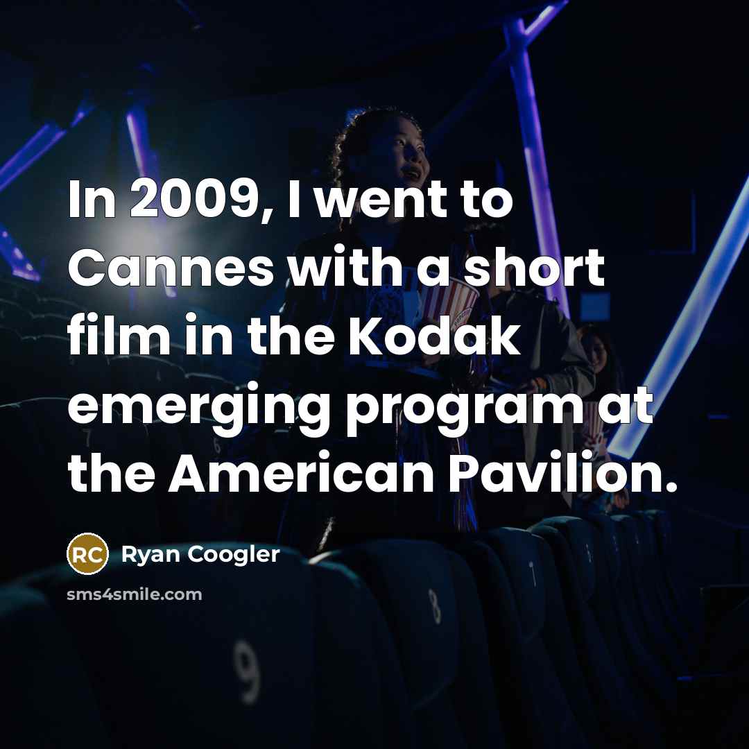 “In 2009, I went to Cannes with a short film…” quote by Ryan Coogler