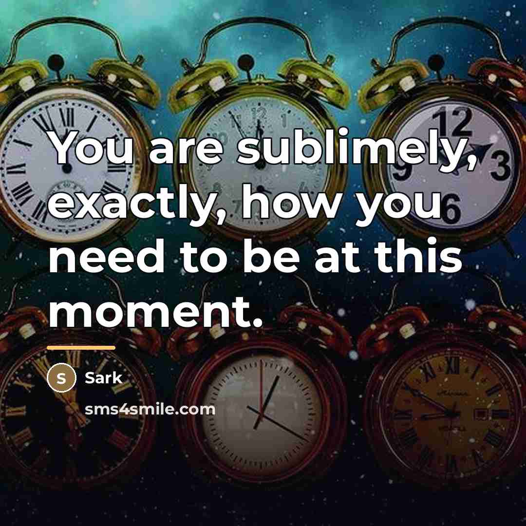 “You are sublimely, exactly, how you need to be at…” quote by Sark