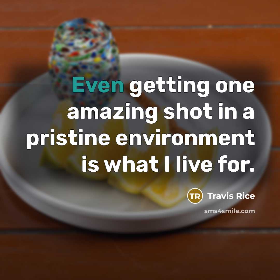 “Even getting one amazing shot in a pristine environment is…” quote by Travis Rice