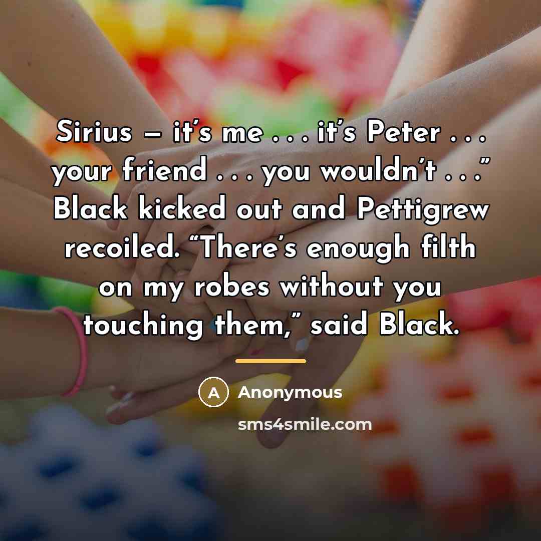 “Sirius — it’s me . . . it’s Peter .…” quote by Anonymous