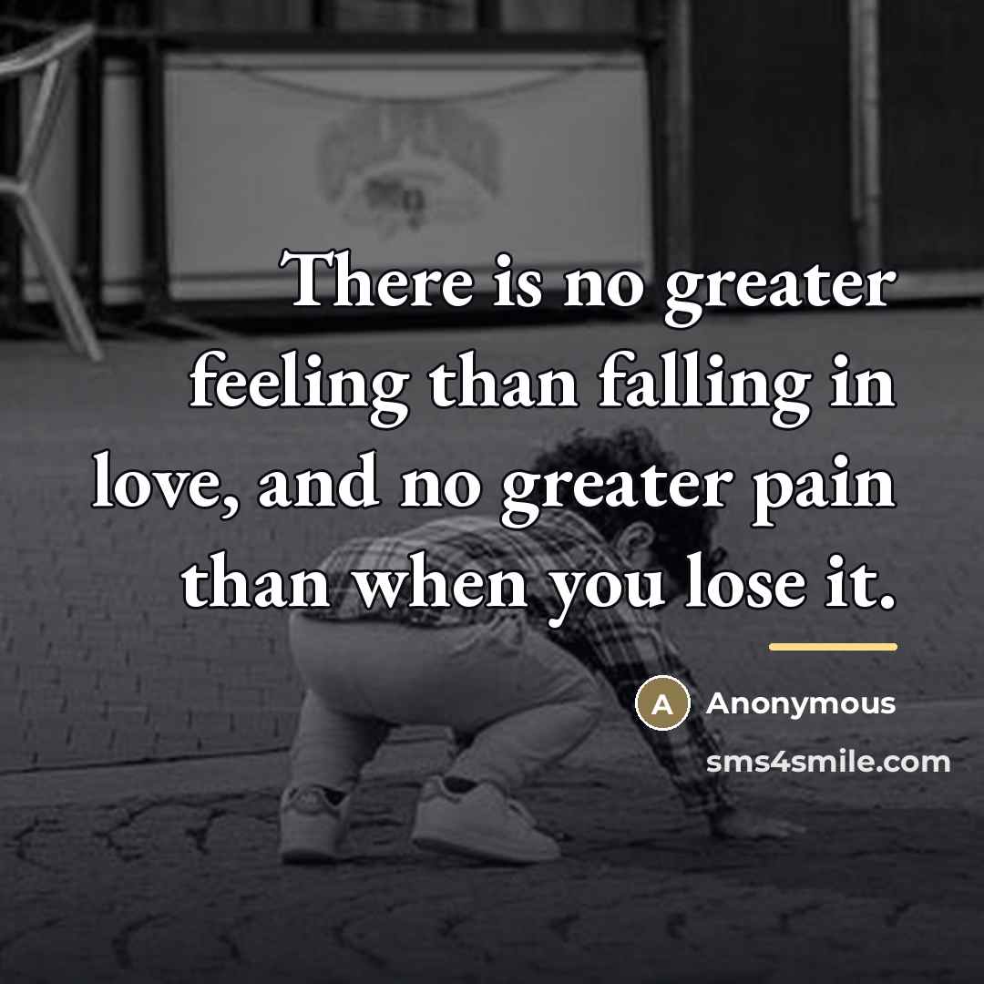 “There is no greater feeling than falling in love, and…” quote by Anonymous