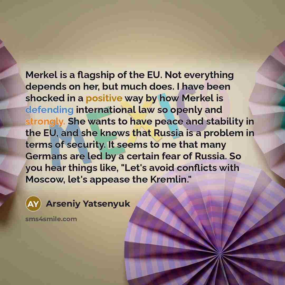 “Merkel is a flagship of the EU. Not everything depends…” quote by Arseniy Yatsenyuk