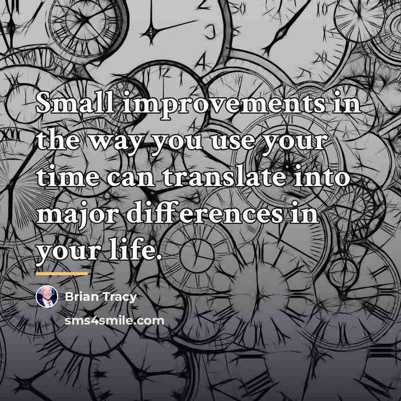 “Small improvements in the way you use your time can…” quote by Brian Tracy