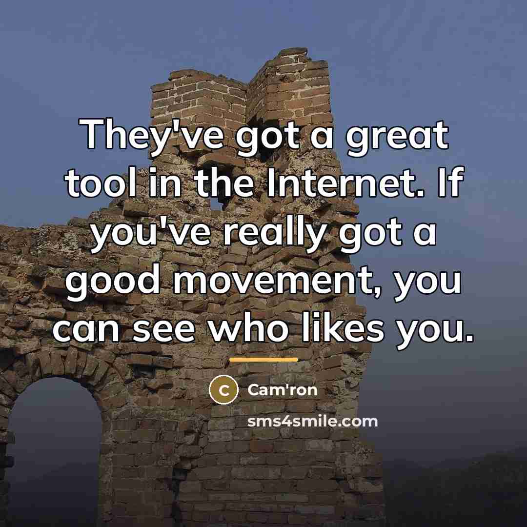 “They've got a great tool in the Internet. If you've…” quote by Cam'ron