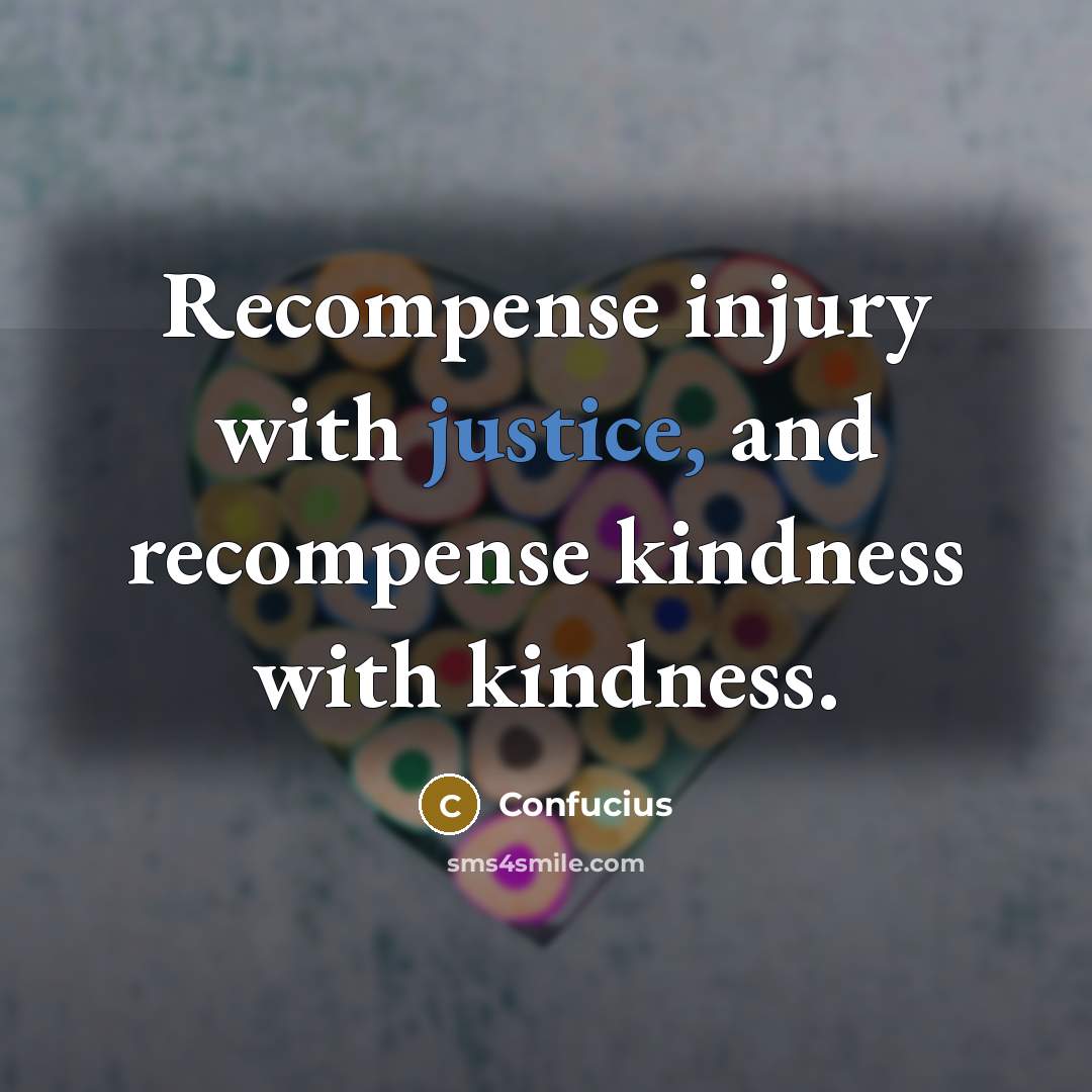 “Recompense injury with justice, and recompense kindness with kindness.…” quote by Confucius