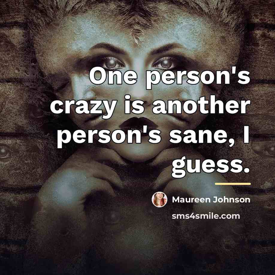 “One person's crazy is another person's sane, I guess.…” quote by Maureen Johnson