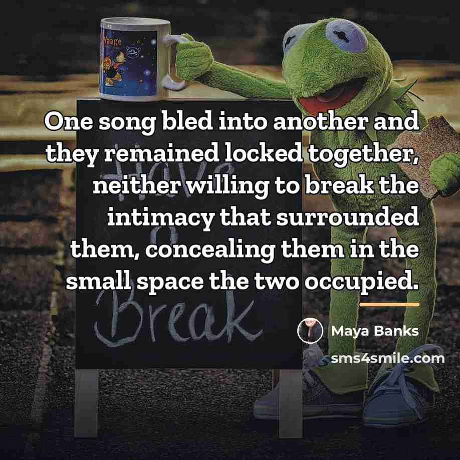 “One song bled into another and they remained locked together,…” quote by Maya Banks