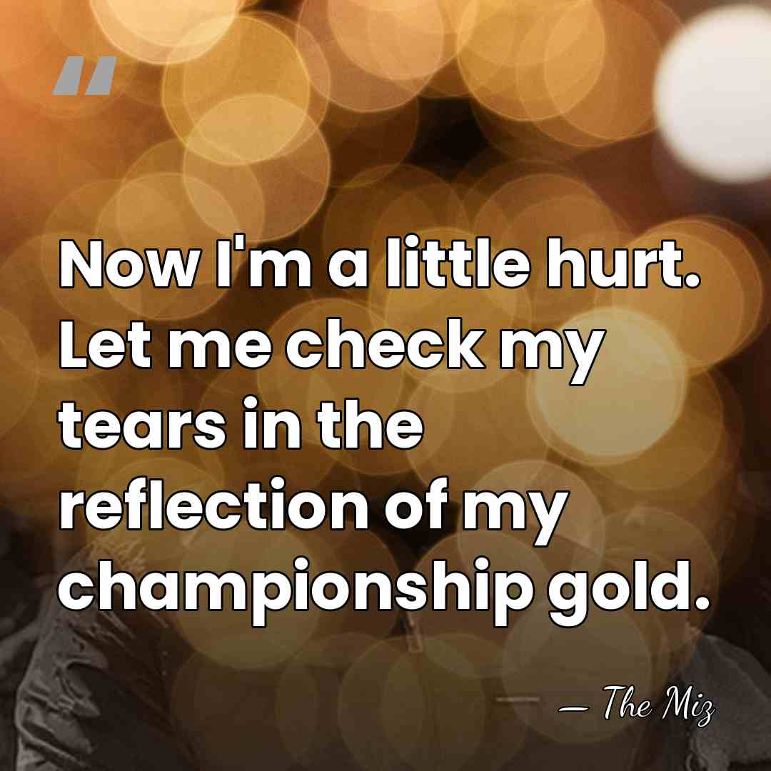 Now I'm a little hurt. Let me check my tears in the&hellip; - The Miz