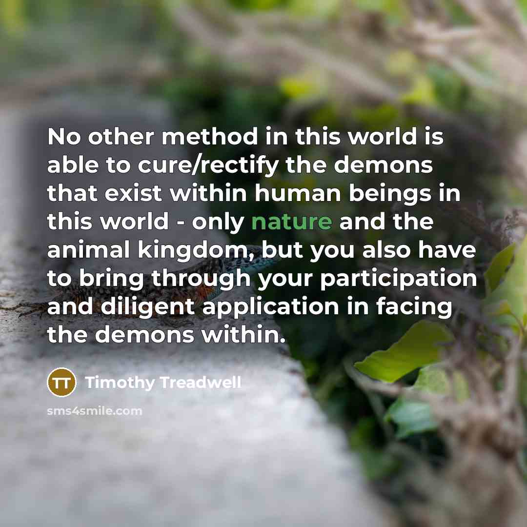 “No other method in this world is able to cure/rectify…” quote by Timothy Treadwell
