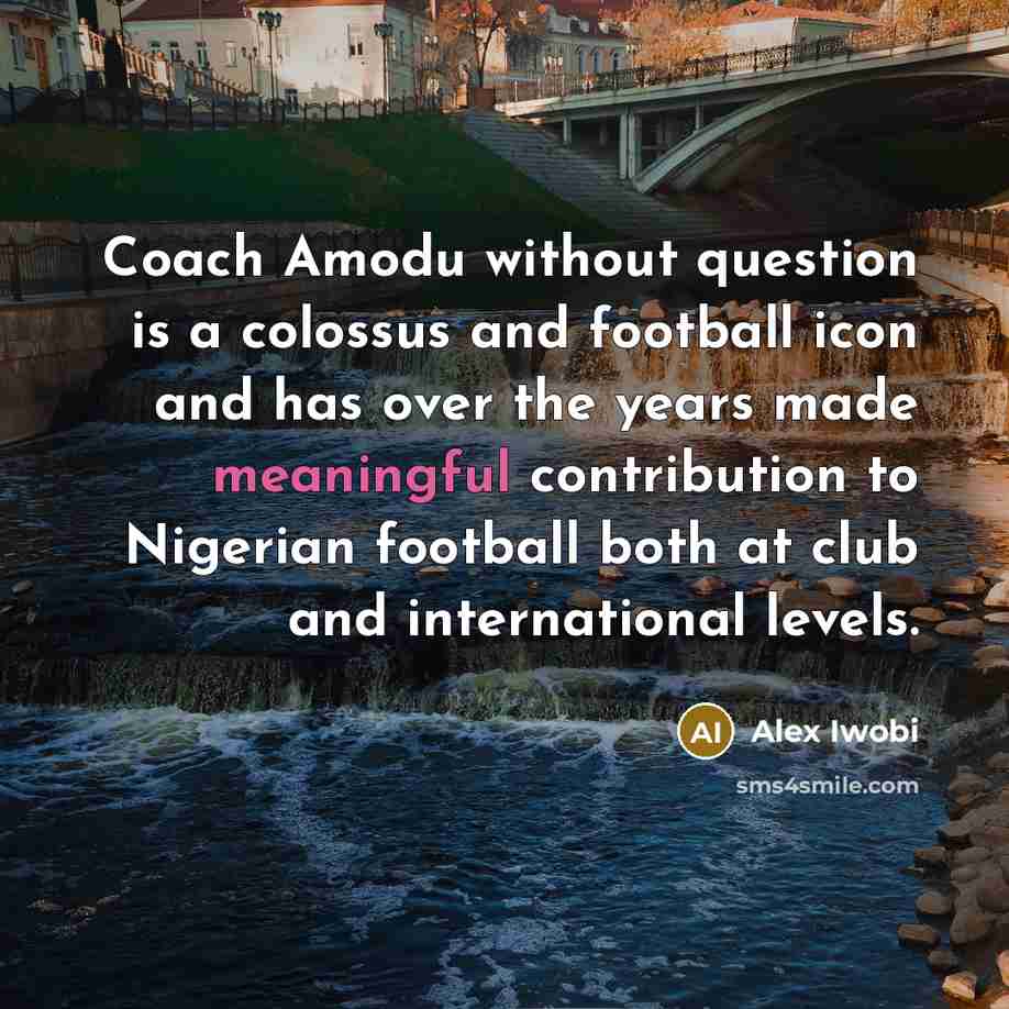 “Coach Amodu without question is a colossus and football icon…” quote by Alex Iwobi