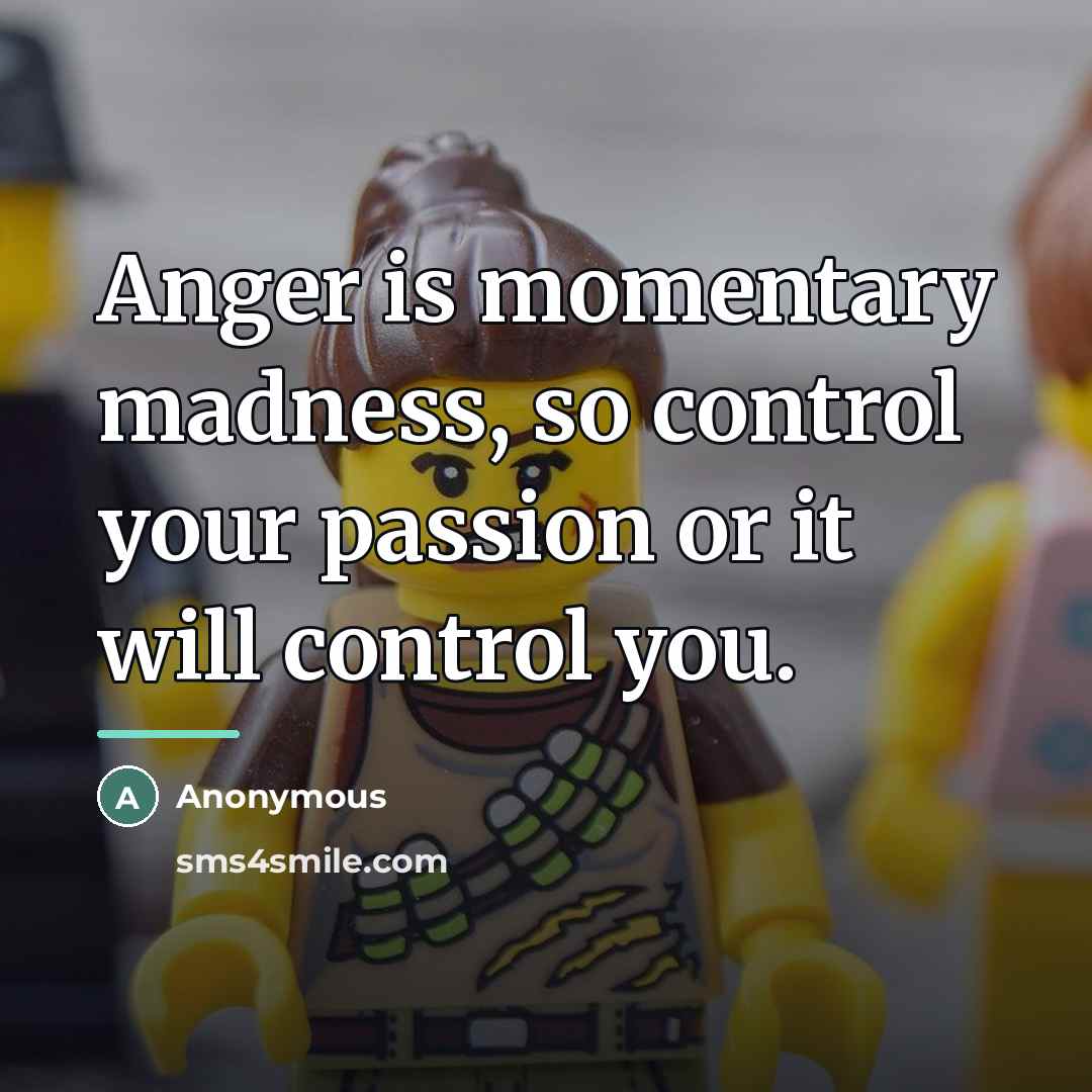 “Anger is momentary madness, so control your passion or it…” quote by Anonymous