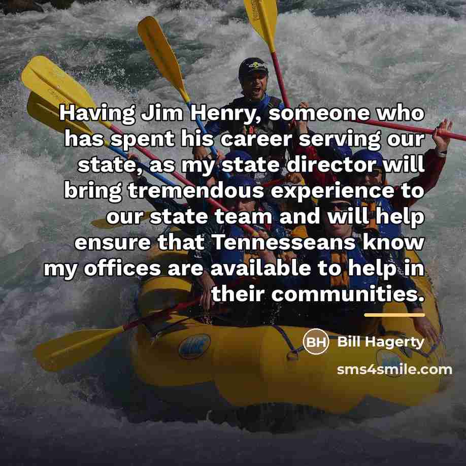 “Having Jim Henry, someone who has spent his career serving…” quote by Bill Hagerty