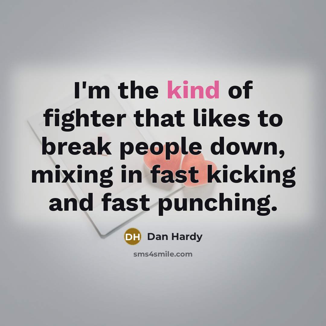 “I'm the kind of fighter that likes to break people…” quote by Dan Hardy