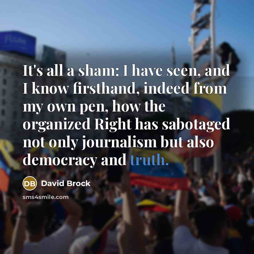 “It's all a sham: I have seen, and I know…” quote by David Brock
