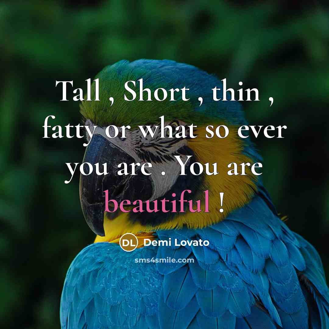 “Tall , Short , thin , fatty or what so…” quote by Demi Lovato