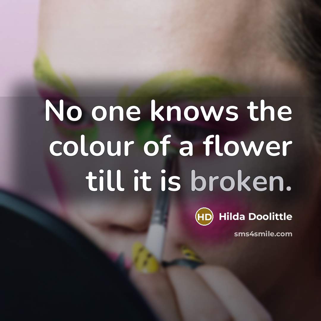 “No one knows the colour of a flower till it…” quote by Hilda Doolittle