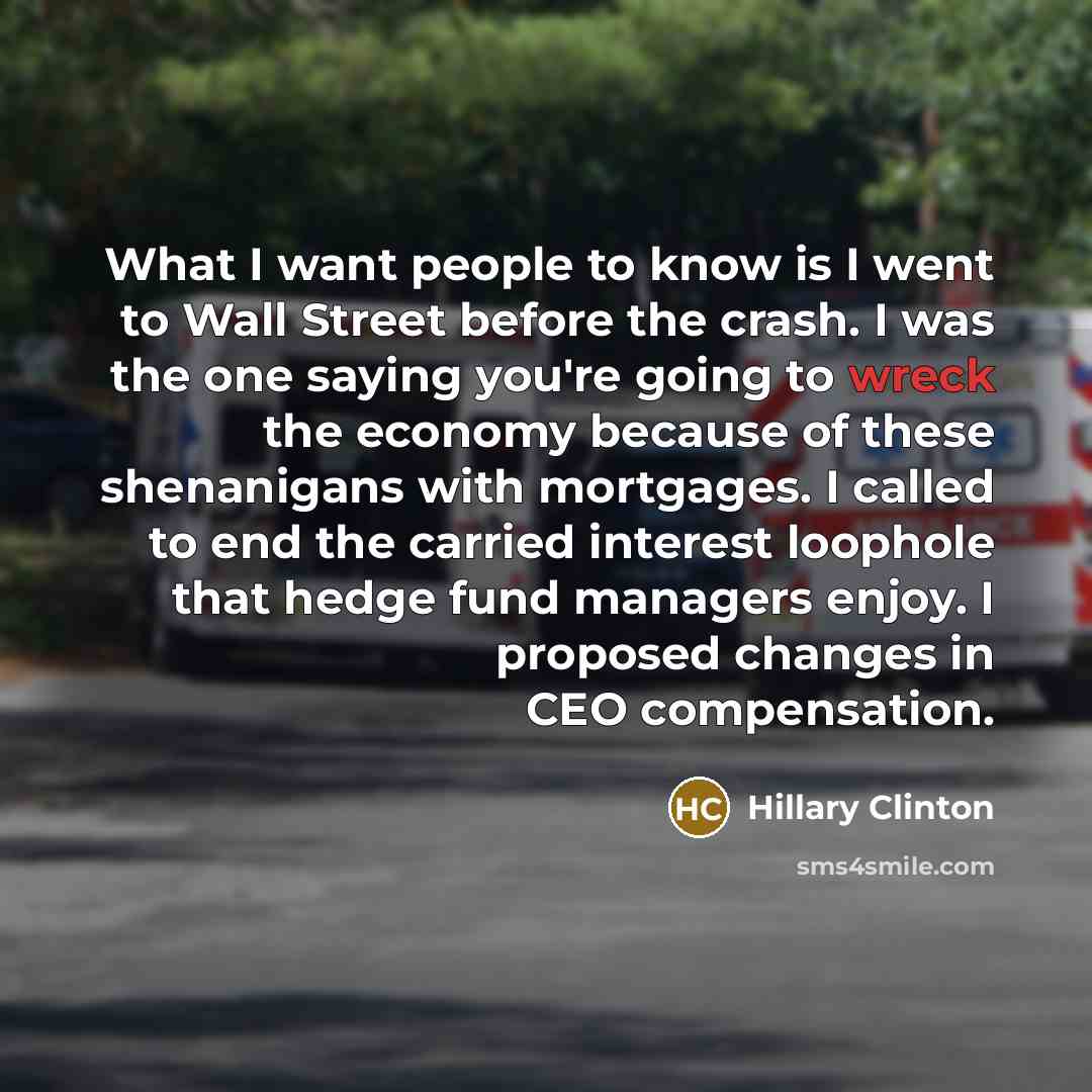 “What I want people to know is I went to…” quote by Hillary Clinton