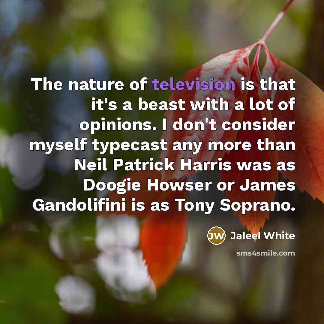“The nature of television is that it's a beast with…” quote by Jaleel White