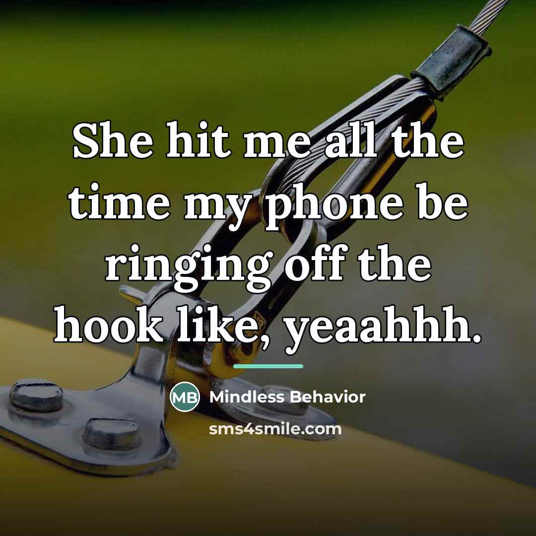 “She hit me all the time my phone be ringing…” quote by Mindless Behavior