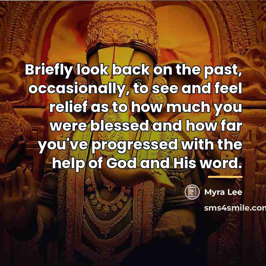 “Briefly look back on the past, occasionally, to see and…” quote by Myra Lee