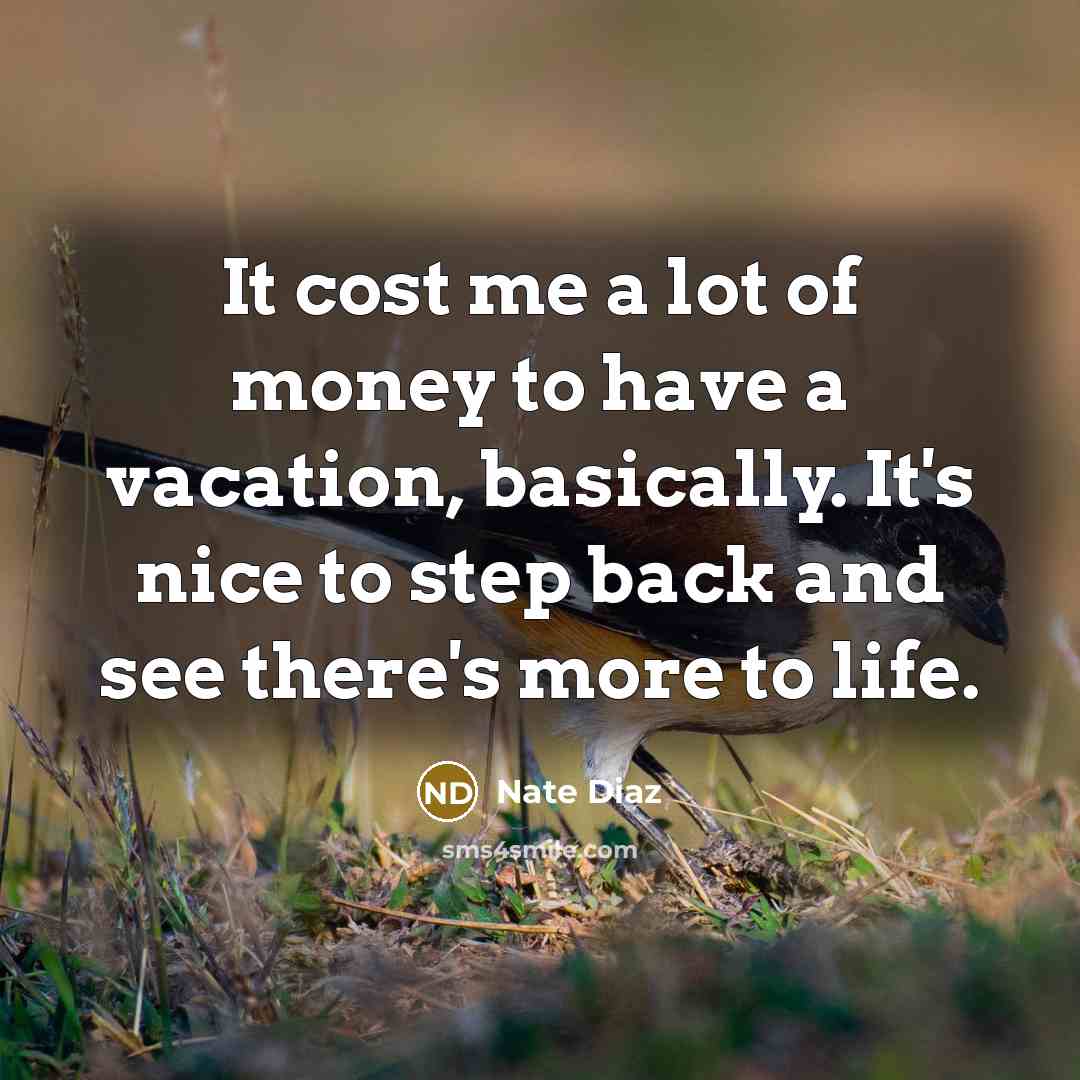 “It cost me a lot of money to have a…” quote by Nate Diaz