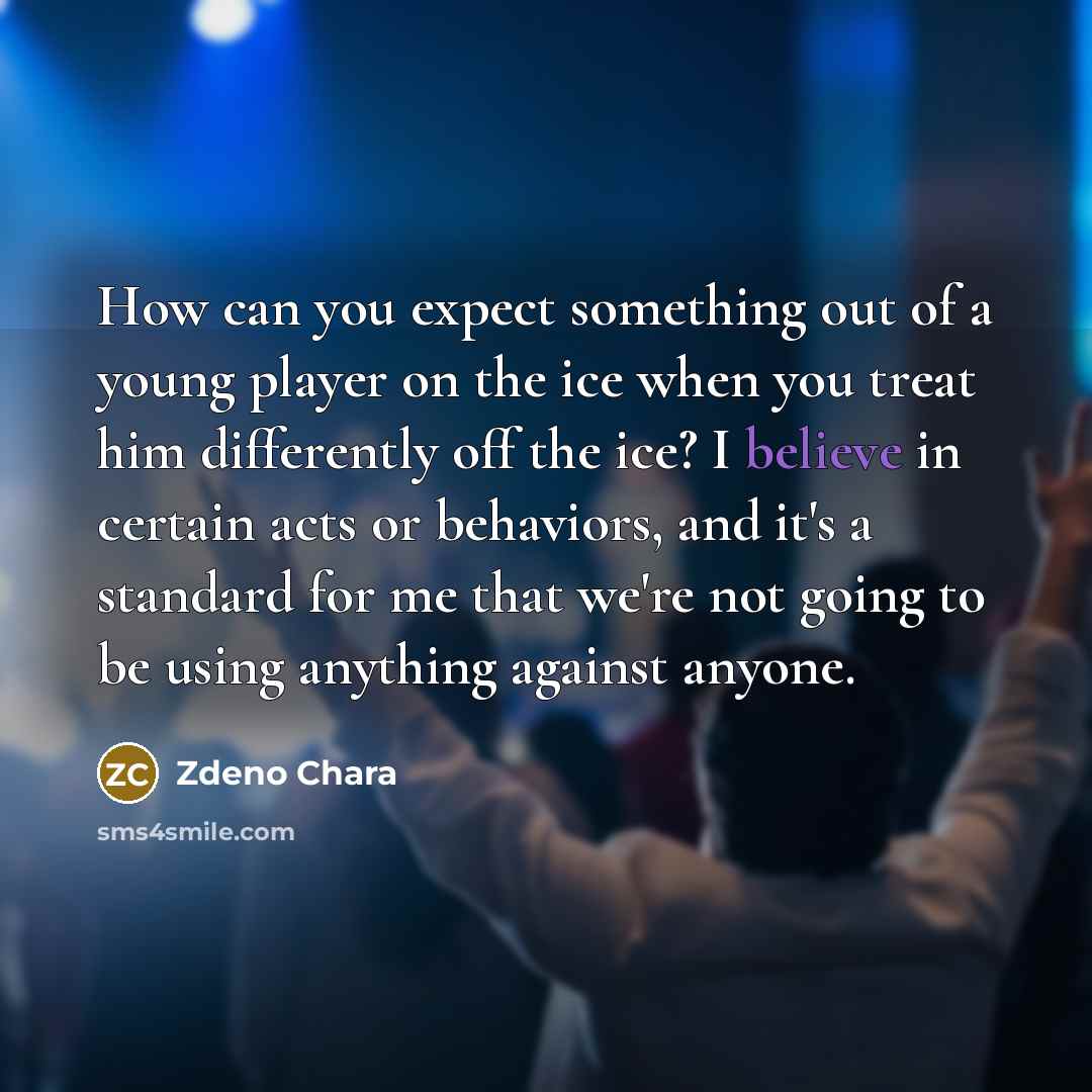 “How can you expect something out of a young player…” quote by Zdeno Chara