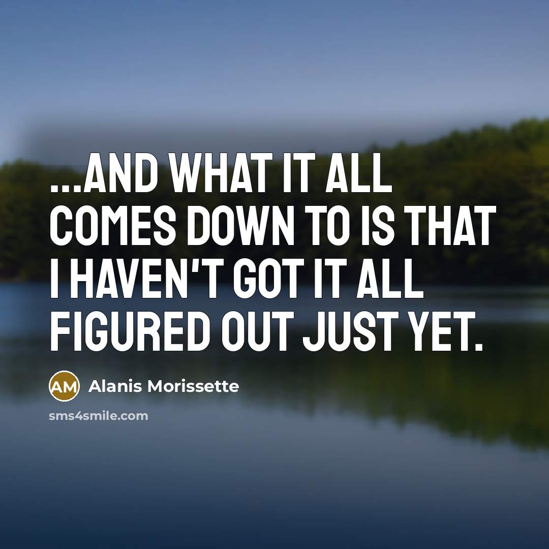 “...and what it all comes down to is that I…” quote by Alanis Morissette